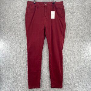 Judy Blue Jeans Womens 15 Wine Red Skinny Fit Stretch Pocket Everyday Casual NWT